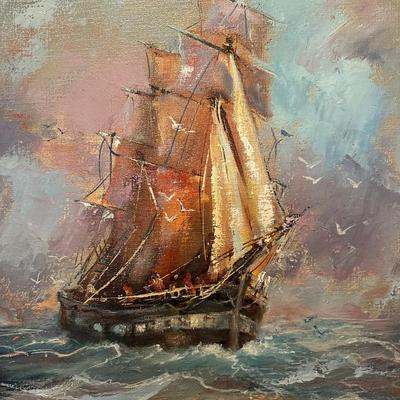 Original Oil Painting “Rough Seas” by Tena Goins