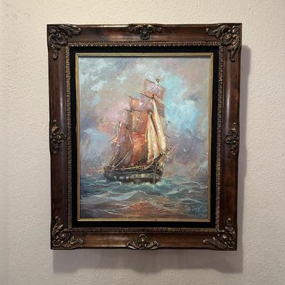 Original Oil Painting “Rough Seas” by Tena Goins