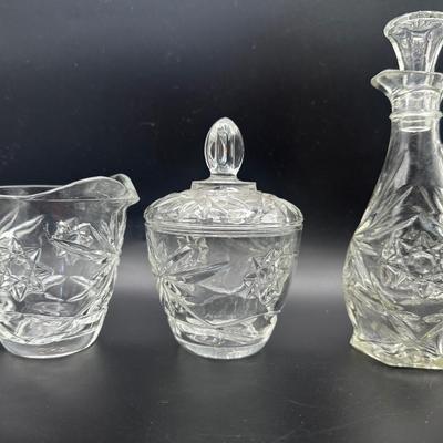 Anchor Hocking Creamer, Sugar, Oil & Butter Dish