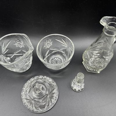 Anchor Hocking Creamer, Sugar, Oil & Butter Dish