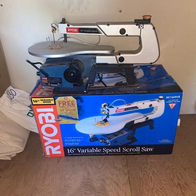 LIKE NEW!! RYOBI 16” Variable Speed Scroll Saw with the Bonus 24” Finish Sander!