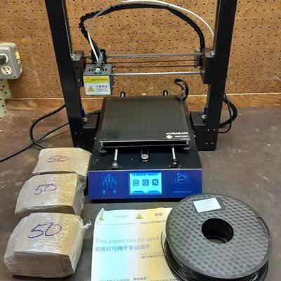 Anycubic 13 Mega i3-D Printer with accessories - unit powers on