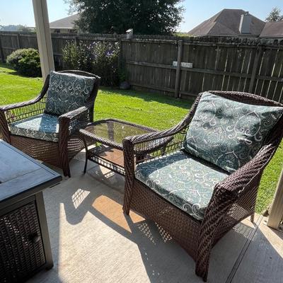 LA-Z-BOY ~ All Weather Wicker 5 Piece Outdoor Set ~ Fire Pit ~ *Read Details
