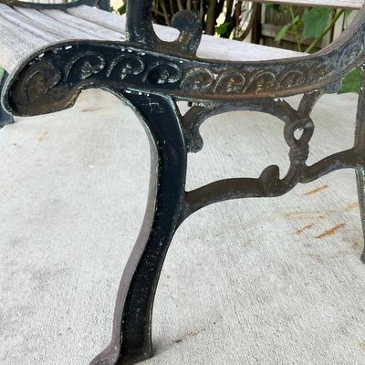 BERKLEY FORGE #1 ~ Wood With Metal Patchwork Pattern Park Bench