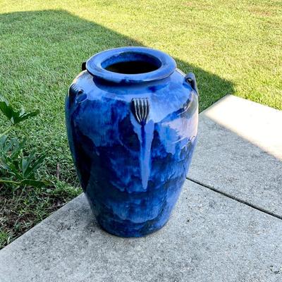 25" Glazed Terracotta Water Jar