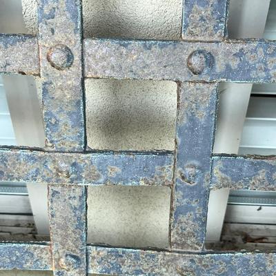 BERKLEY FORGE #2 ~ Wood With Metal Patchwork Design Park Bench