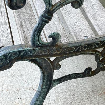 BERKLEY FORGE #2 ~ Wood With Metal Patchwork Design Park Bench