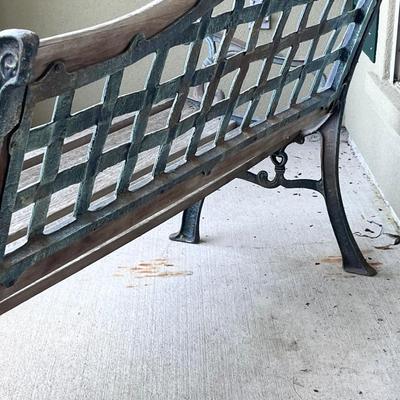 BERKLEY FORGE #2 ~ Wood With Metal Patchwork Design Park Bench