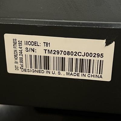 HORIZON ~ T81 ~ Foldable Treadmill