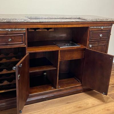 AICO ~ MICHEAL AMINI ~ Inlaid Marble Top Bar
