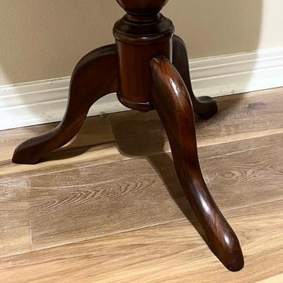 26” Tall Mahogany Pedestal Side Table