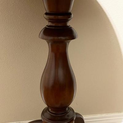 26” Tall Mahogany Pedestal Side Table