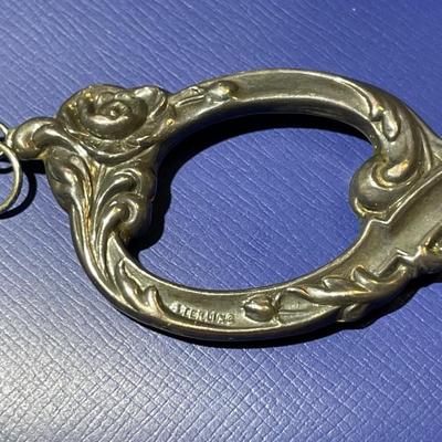 Antique Scarce Sterling Silver Magnifying Glass Pendant in VG Preowned Condition as Pic'd.