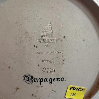 Antique METTLACH #2149 Musical Angels Charger Plate 16-1/2" Diameter in VG Preowned Condition.