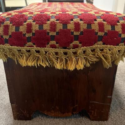 Antique Hand Made Foot Ottoman Early 1900's w/Secret Compartment and Made from an Explosive Wooden Box. See Pictures.