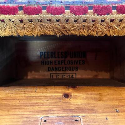 Antique Hand Made Foot Ottoman Early 1900's w/Secret Compartment and Made from an Explosive Wooden Box. See Pictures.