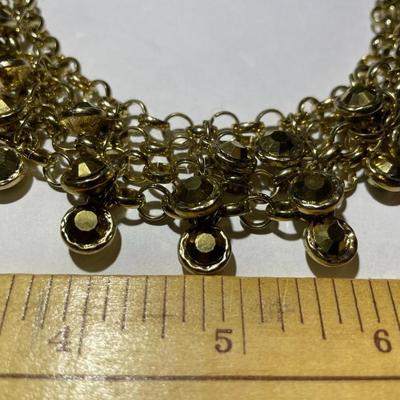 Vintage INC Fashion Rhinestone Gold-tone Necklace 18-20" Adjustable in New Never Worn Condition.