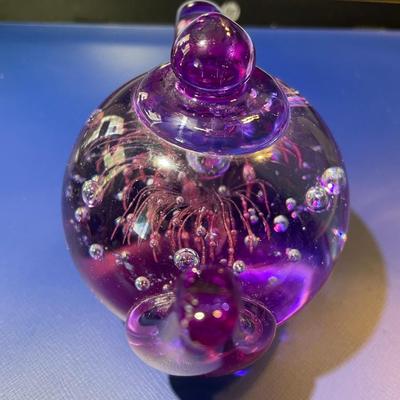 Dynasty Gallery Heirloom Collectibles Purple/Bubbles Teapot Paperweight 5" Wide & 3.5" Tall in Good Condition.