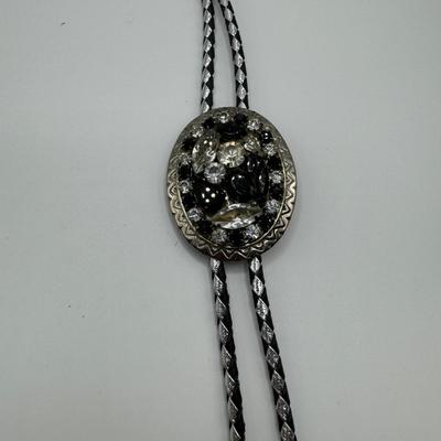 Black Glass Box and Silver Jewelry (LR- TF)