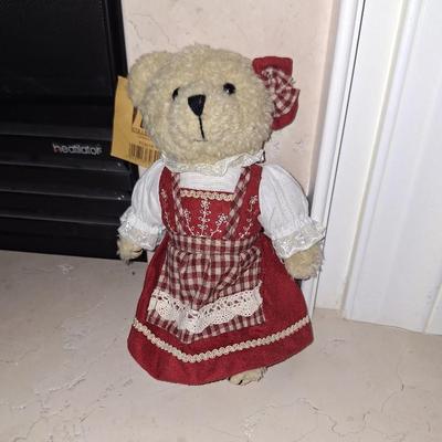 Country Bear in red dress