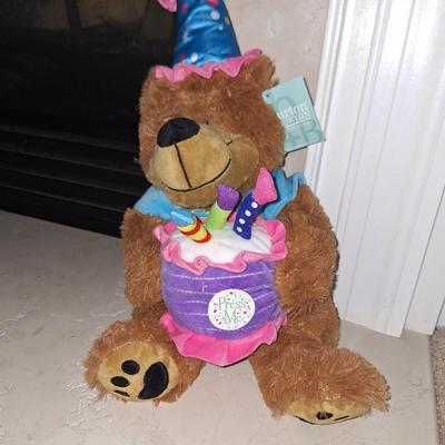 Burton & Burton Musical Birthday Bear with cake