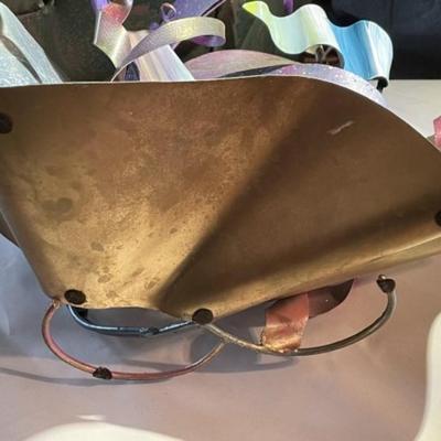 Noted NJ Artist Michael P. McCrink Signed Copper Metal Fabricated Table Centerpiece Artwork Approx 16" x 22" in Good Condition.