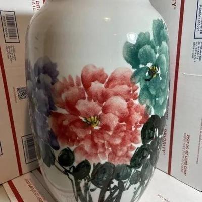 Vintage Large Asian 20th Century Soft-Paste Porcelain Vase 13.5" Tall Preowned from an Estate as Pictured.