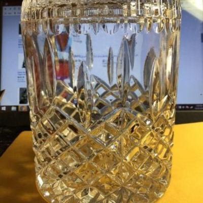 Vintage Mid-Century Large 9.5” Tall Leaded Pressed Glass Covered Bowl Very Heavy as Pictured.