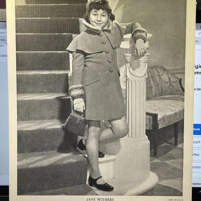 Jane Withers Original 1930's - 8x10 Linen Photo "GINGER" FOX Pictures as Pictured.