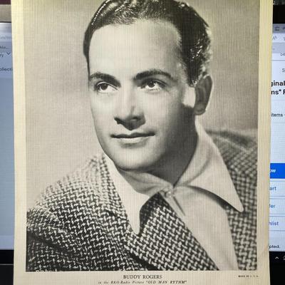 Buddy Rogers Original 1930's - 8x10 Linen Photo "Old Man Rythm" RKO Pictures as Pictured.