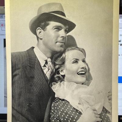 Fred McMurray & Carole Lombard Original 8x10 Photo Print "Hands Across the Table" Paramount Pictures as Pictured.