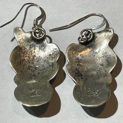 Vintage Southwest Sterling Silver Turquoise Dangling Earrings as Pictured.
