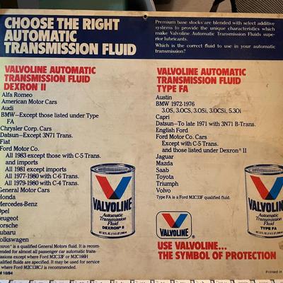 Vintage Valvoline 10" x 12" Motor Oil Sign Particle Board Composition in Good Preowned Condition.