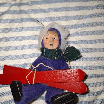 Boy with Red skis
