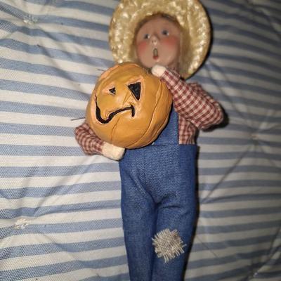 HALLOWEEN WITCH, BOY WITH PUMPKIN