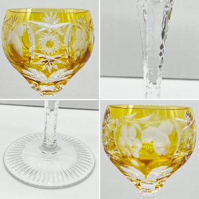 AJKA ~ Marsala ~ Gold Amber Hock Wine ~ Set Of Six (6)