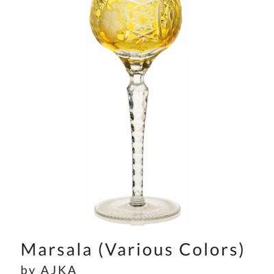 AJKA ~ Marsala ~ Gold Amber Hock Wine ~ Set Of Six (6)