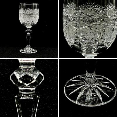 BOHEMIAN CRYSTAL CRYSTAYLEX ~ Laura ~ Wine Glasses ~ Set Of Six (6)