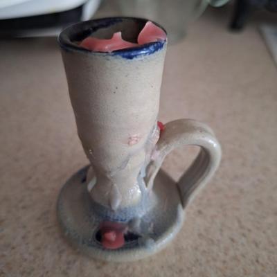 Salt glaze taper holder