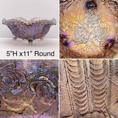 Vtg. Iridescent Carnival Glass ~ Three (3) Pieces