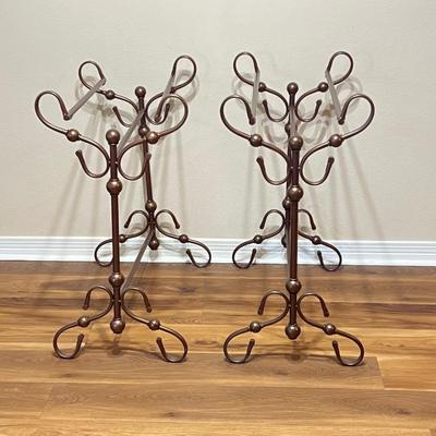 Pair (2) Metal Dark Bronze Colored Quilt Racks