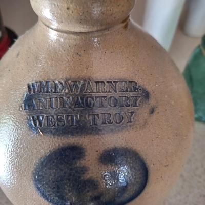 "W.M.F. Warner Manufactory West Troy" Salt glazed jug-