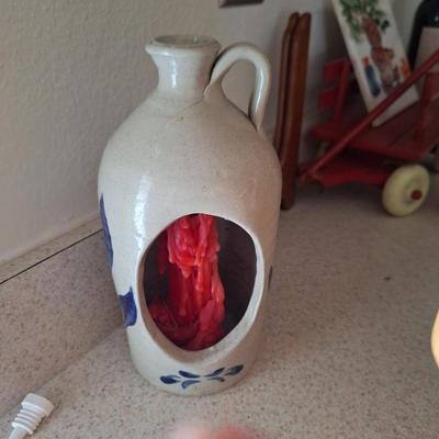 Willimasburg Pottery jug with candle opening