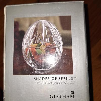 Gorham Crystal Oval Jar LNIB