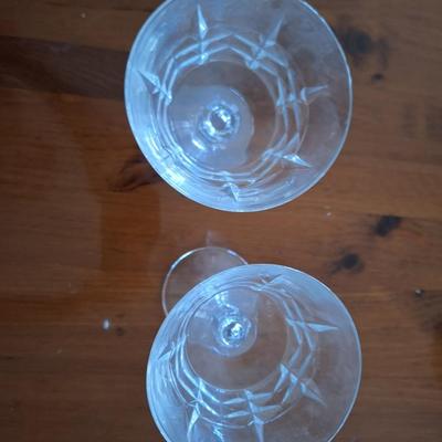 2 EAPG toasting champagne glasses