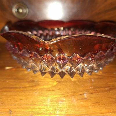 Sunflower Ruby red rimmed bowl