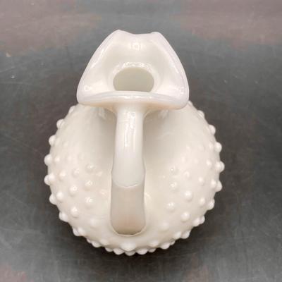 Vintage AVON White Hobnail Milk Glass Cruet Bath Oil Perfume Bottle With Stopper