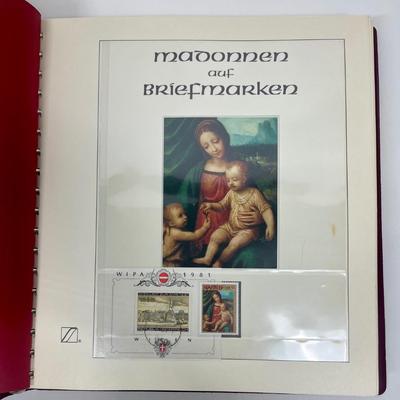 German Language Madonna Stamps Embossed Binders - Madonnen auf Briefmarken