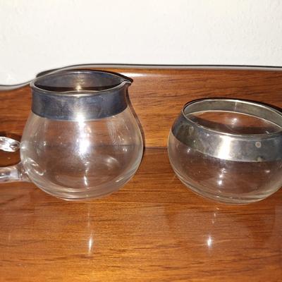 Sugar and Creamer Silver rimmed