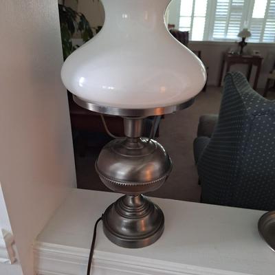 Brass Lamp w/ Milk Glass globe